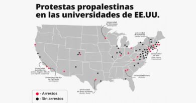 Frente de protestas en solidaridad con Palestina