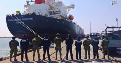 En un golpe contra el tráfico ilegal de combustible, la Secretaría de Marina incauta un buque, 192 contenedores y 29 tractocamiones en Tamaulipas.