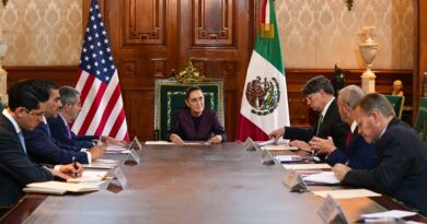 La presidenta Claudia Sheinbaum se reúne con Christopher Landau en Palacio Nacional en medio de una gira diplomática de EE. UU. por Centroamérica