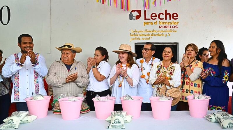 La gobernadora de Morelos, Margarita González Saravia, anunció la instalación de 100 lecherías y un centro de acopio en Tehuixtla, para fortalecer la nutrición y el campo.
