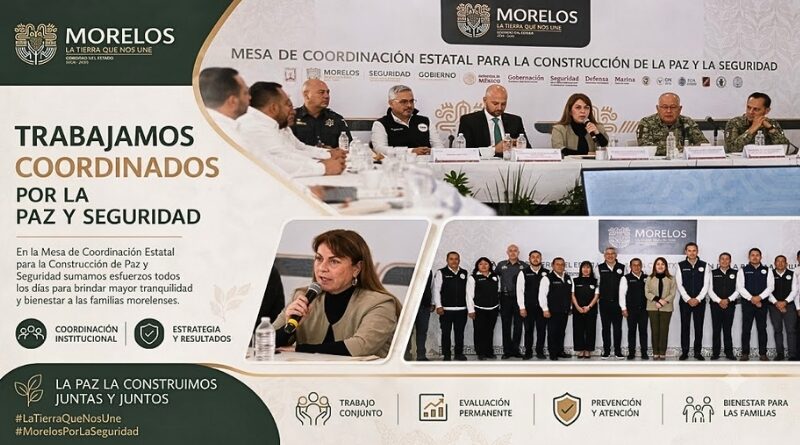 La Mesa Estatal de Coordinación fortalece la colaboración entre instituciones para consolidar entornos seguros y mejorar la calidad de vida.