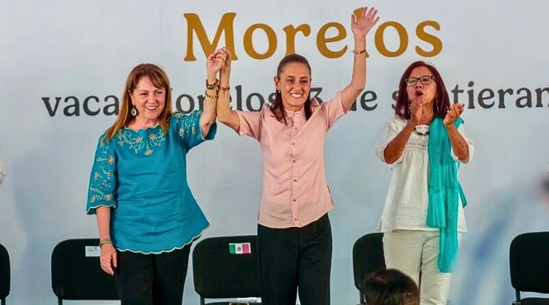 La presidenta arrancó en Cuernavaca su recorrido por 32 entidades para rendir cuentas del Segundo Informe, junto a la gobernadora González Saravia